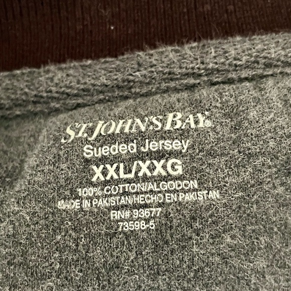 2XL Men’s St. John’s Bay Brown Striped Cotton Sueded Jersey - Picture 6 of 6